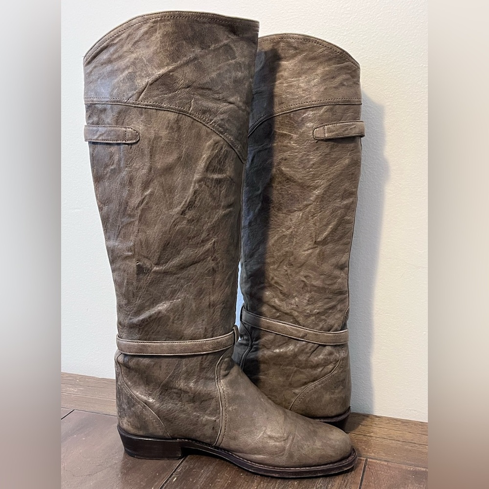 Frye Dorado Tall Grey Riding Boots Women’s size 9 Made in Spain - Picture 5 of 12